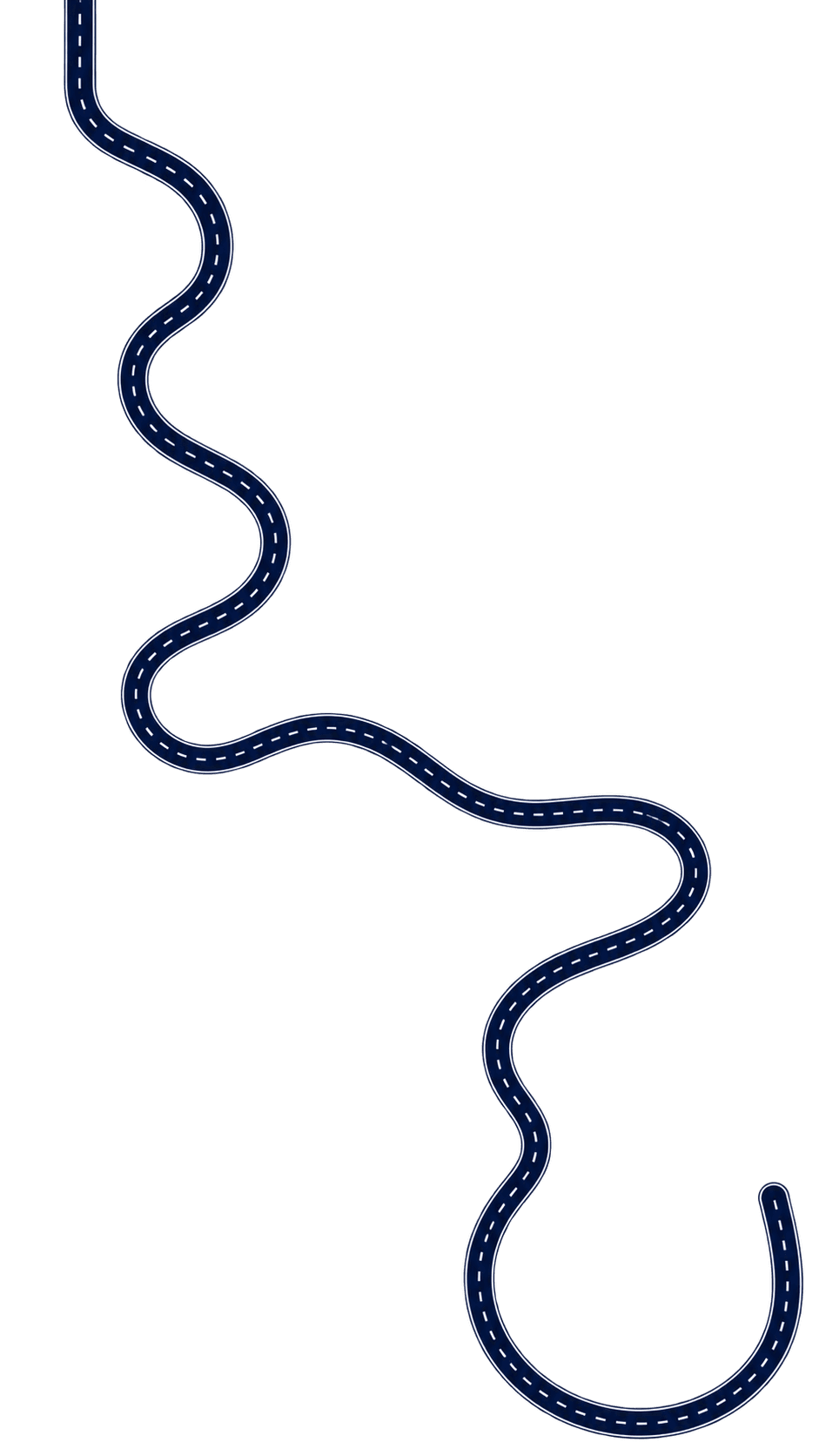 A winding road between the two hospitals